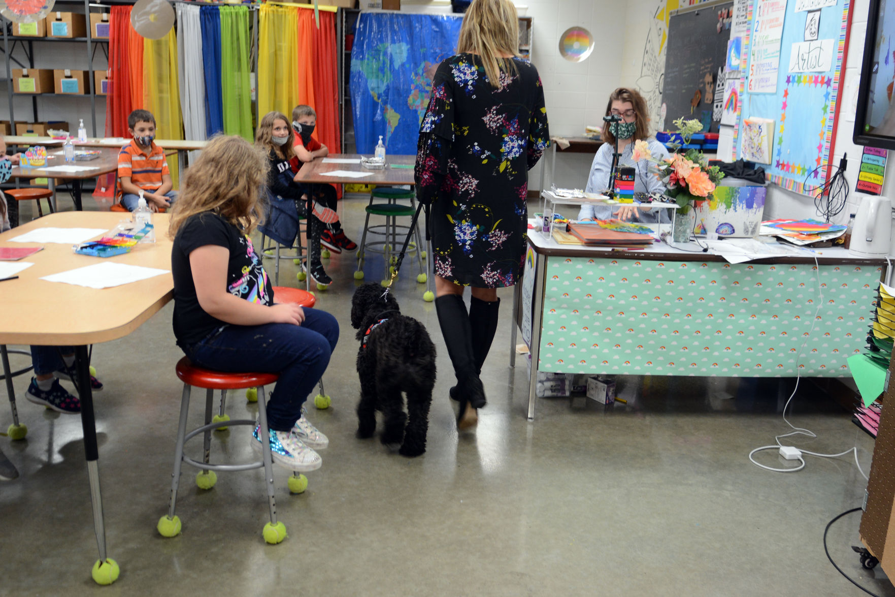 Tully visits Mrs. Fiene's class
